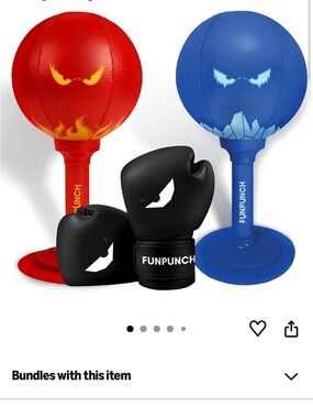 FUNPUNCH Rage-Bags (1 Red and 1 Black) + Kids Boxing Gloves NEW
